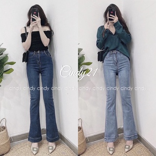 Quần jean nữ ống loe lưng chất denim cao cao cấp cindy21 loại 1