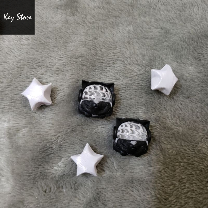 Nút bàn phím cơ artisan keycap sirius màu đen xám