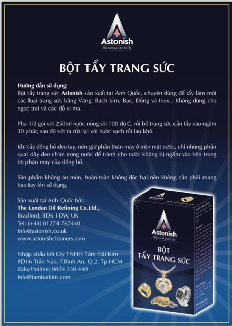 BỘT TẨY TRANG SỨC ASTONISH