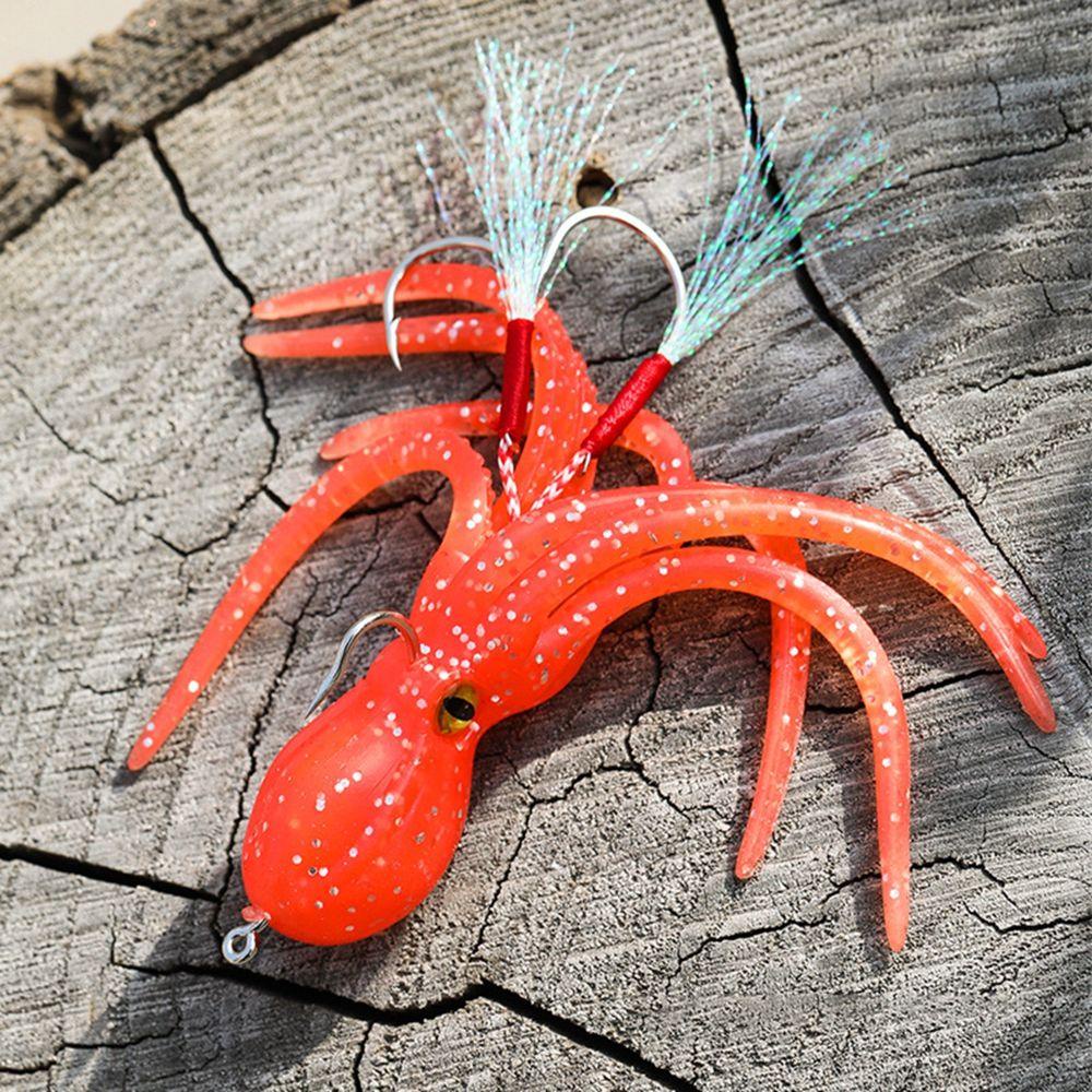 MUVAKO Mồi Câu Cá Hình Bạch Tuộc Bằng Silicon Mềm Thiết Kế Đuôi Dài Tiện Lợi