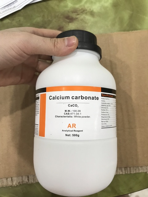 Hoá chất calcium carbonate CaCO3 lọ 500g canxi cacbonat Xylong