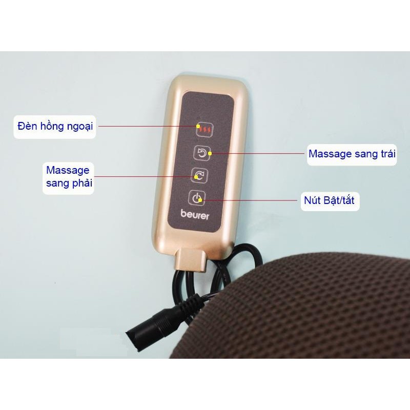 Gối massage có đèn hồng ngoại Beurer MG147 Gối massage đầu, gáy, lưng, chân, tay