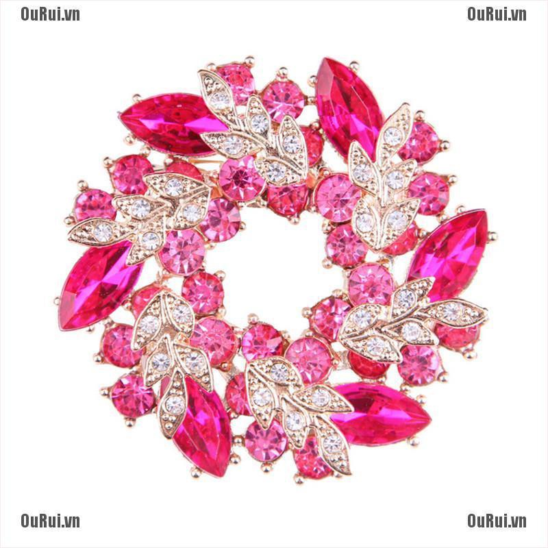 Ghim Cài Áo Hình Hoa Đính Kim Cương Giả Sang Trọng Cho Nữ