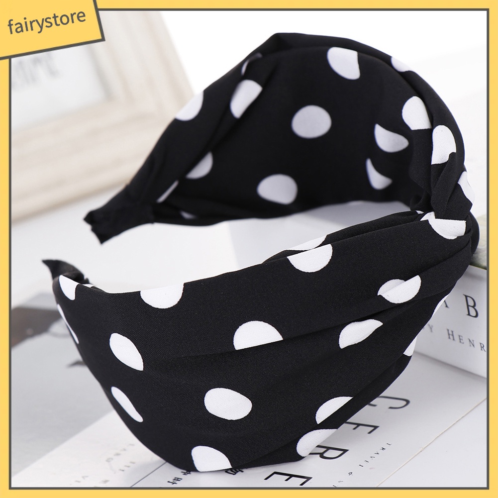 Băng Đô Cài Tóc Hoạ Tiết Chấm Bi Thiết Kế Hợp Thời Trang Cho Nữ