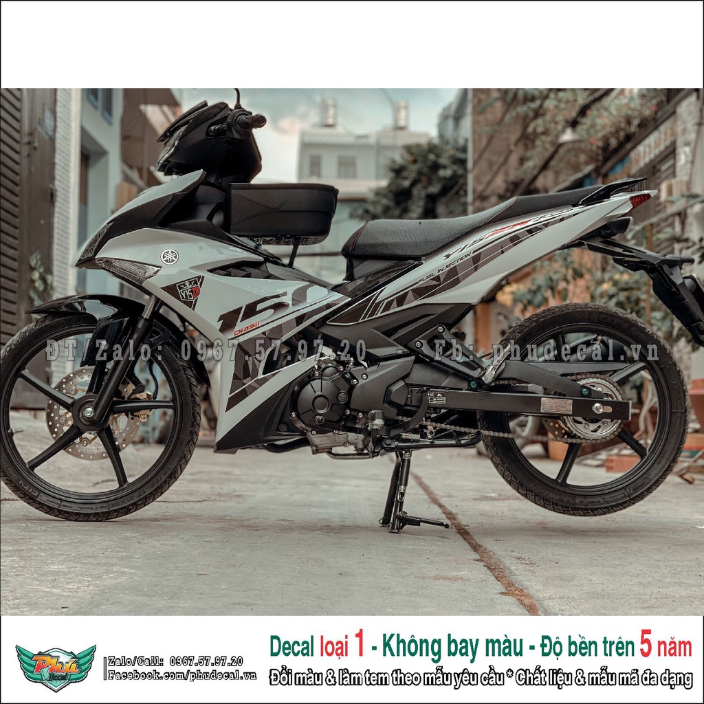 Tem rời Exciter 150 y15zr trắng đen (2)