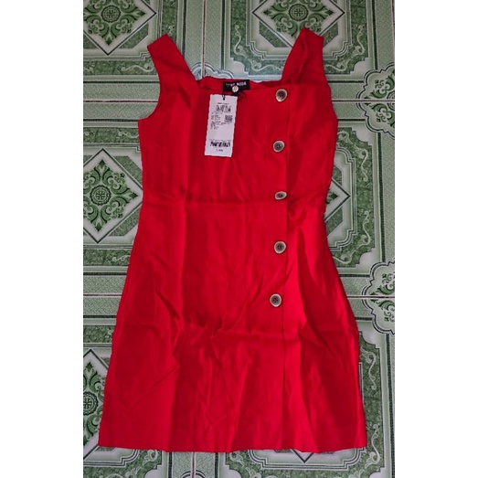 Đầm Váy cổ Vuông Sát nách nút lệch Hàng Hiêu Vero Moda