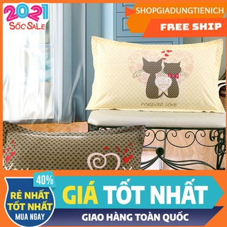 (DEAL 9.9)Combo ruột gối kèm vỏ gối poly cao cấp
