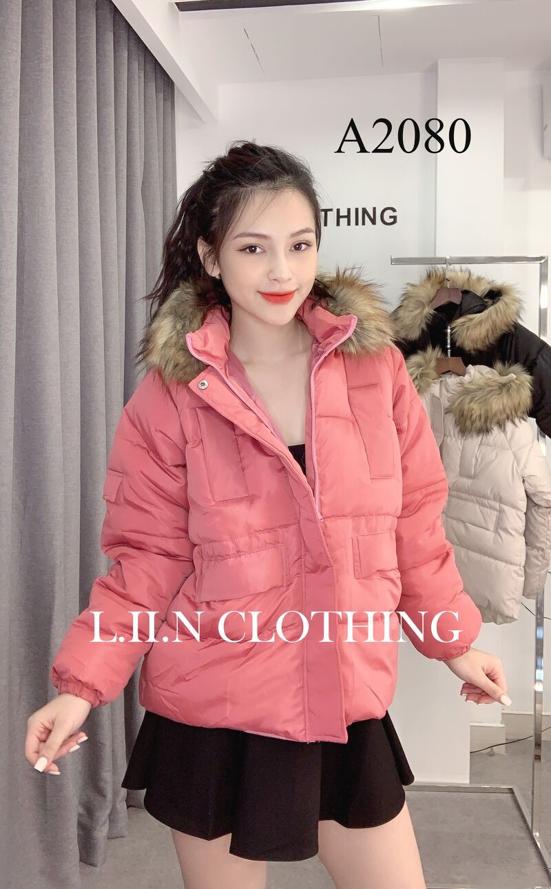 Áo khoác phao nữ mũ lông Linbi đủ màu, đủ size. thiết kế 3 lớp cực ấm Liin clothing A2080 | BigBuy360 - bigbuy360.vn