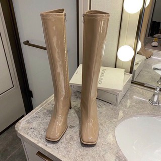 boot đùi gót mảnh cao cấp đen be