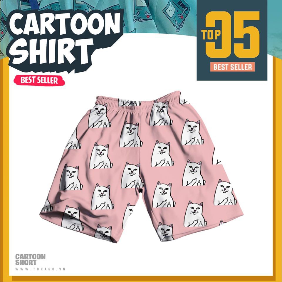 Quần short hoạt hình Bad Cat - Con mèo hư hỏng