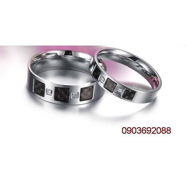 Nhẫn cặp tình nhân INOX đính hột N82