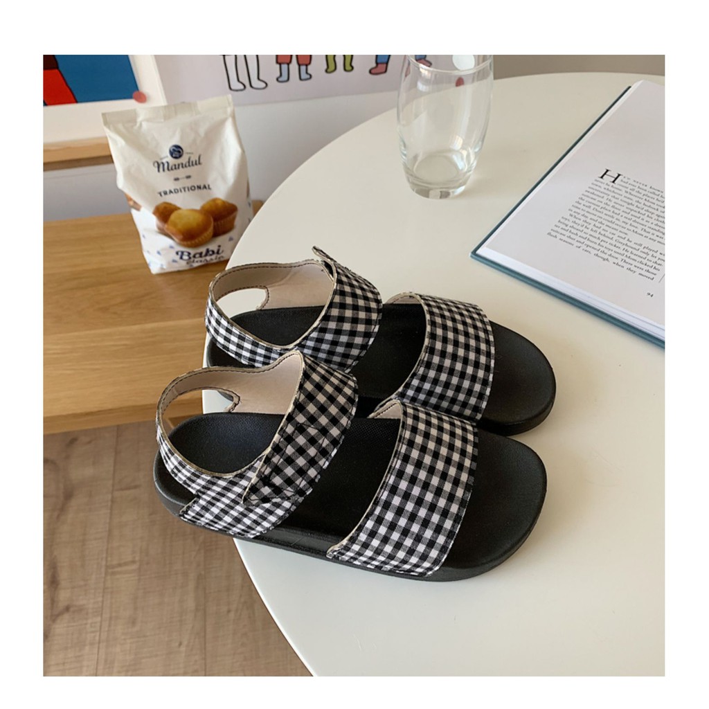 ( ORDER ) Giày sandals nữ caro ulzzang - US174 ảnh thật ở cuối