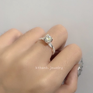 Nhẫn nhô form nhỏ bạc 925
