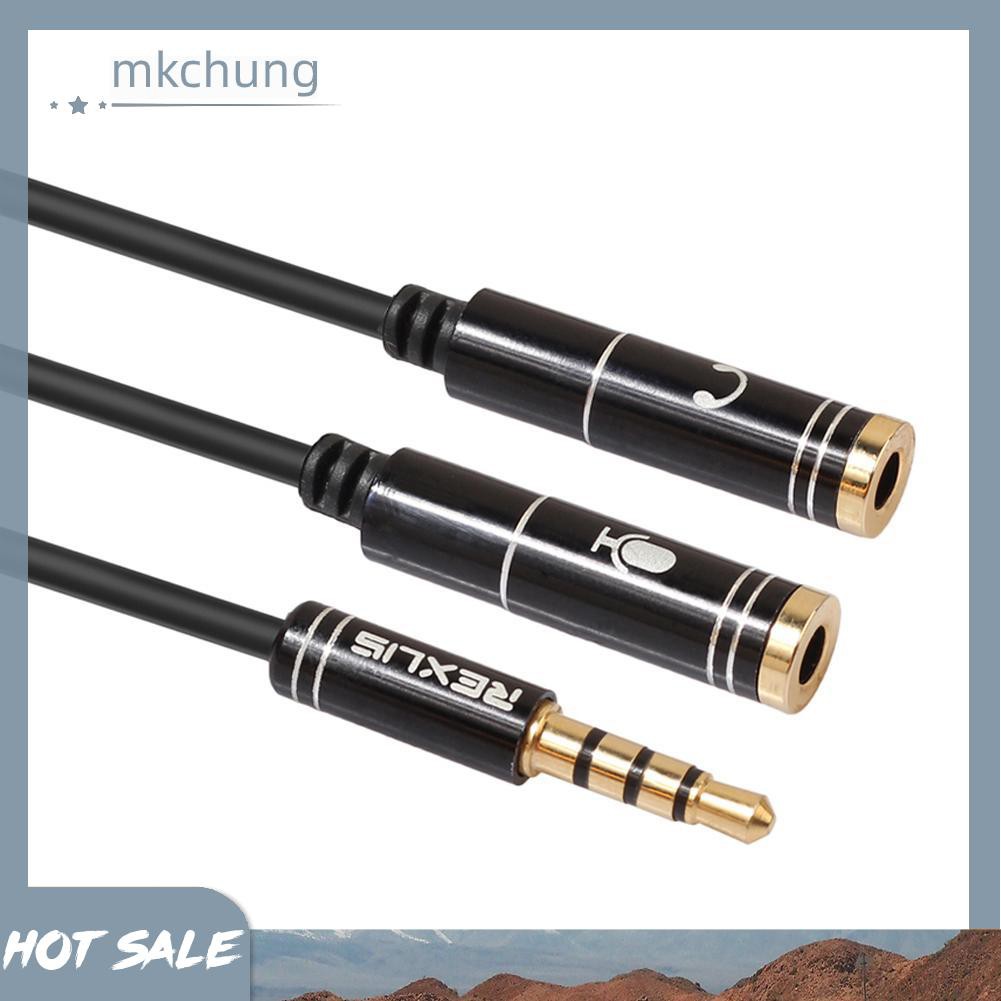 Cáp Chia Tai Nghe 3.5mm + Mic Cho Điện Thoại / Máy Tính Bảng