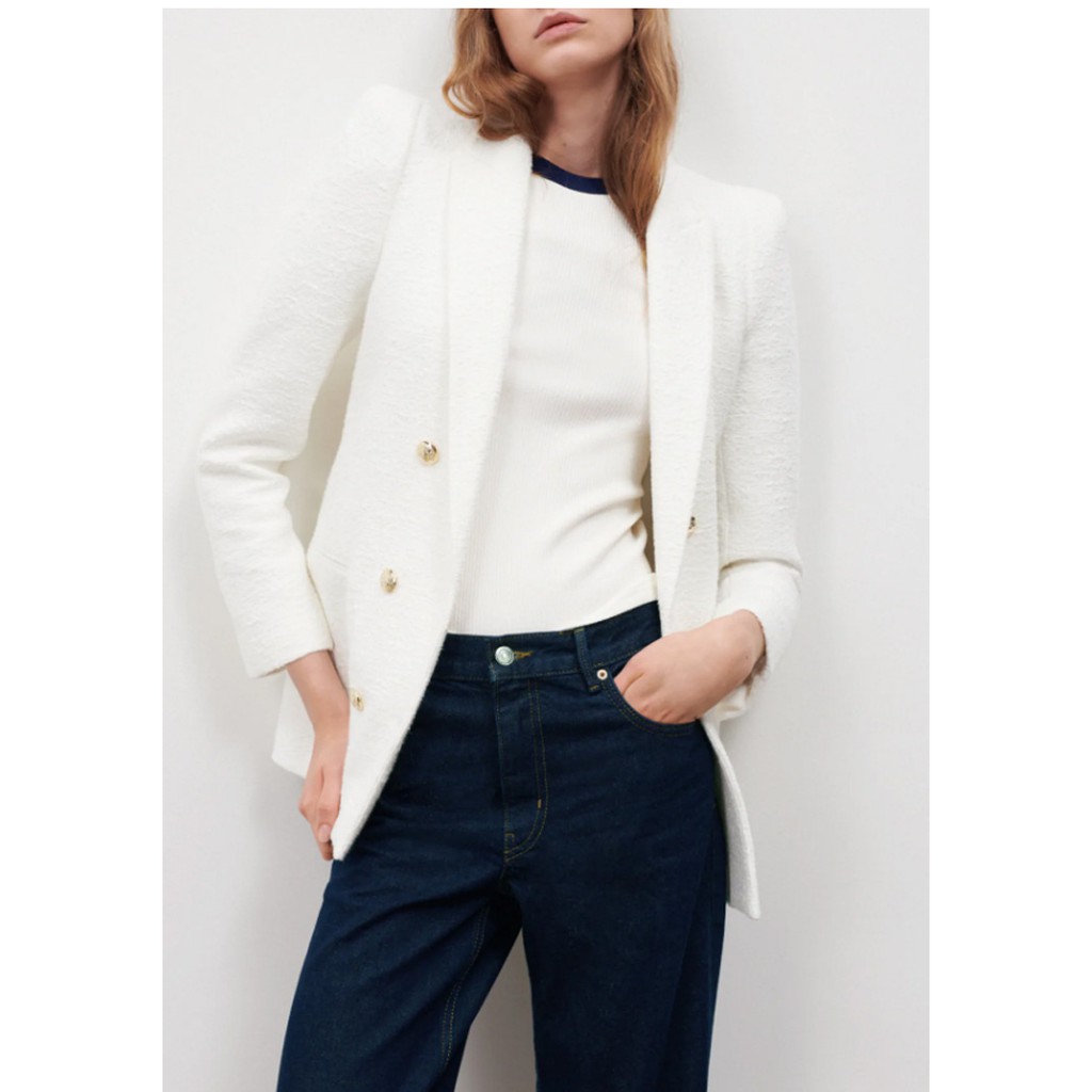 ÁO BLAZER ZRA NỮ VẢI DỆT MÀU TRẮNG | BigBuy360 - bigbuy360.vn