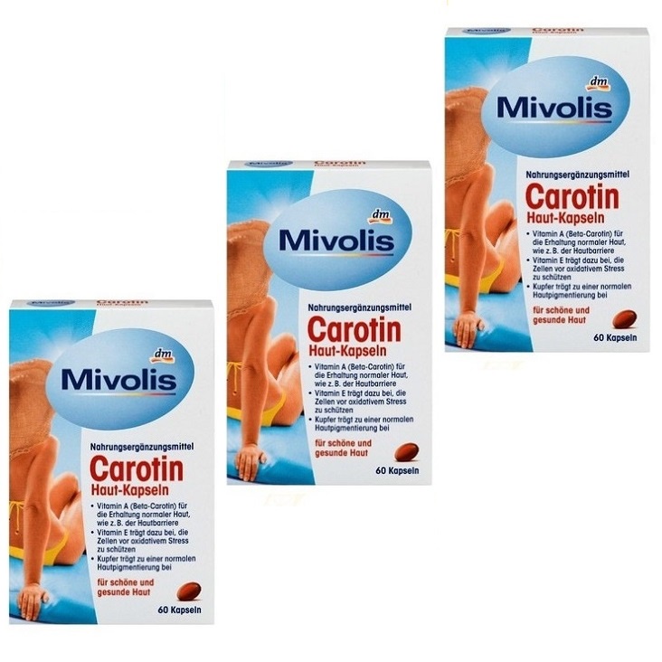 Viên Uống Chống Nắng Mivolis Carotin Hộp 60 Viên Hàng Đức Chính Hãng có Bill