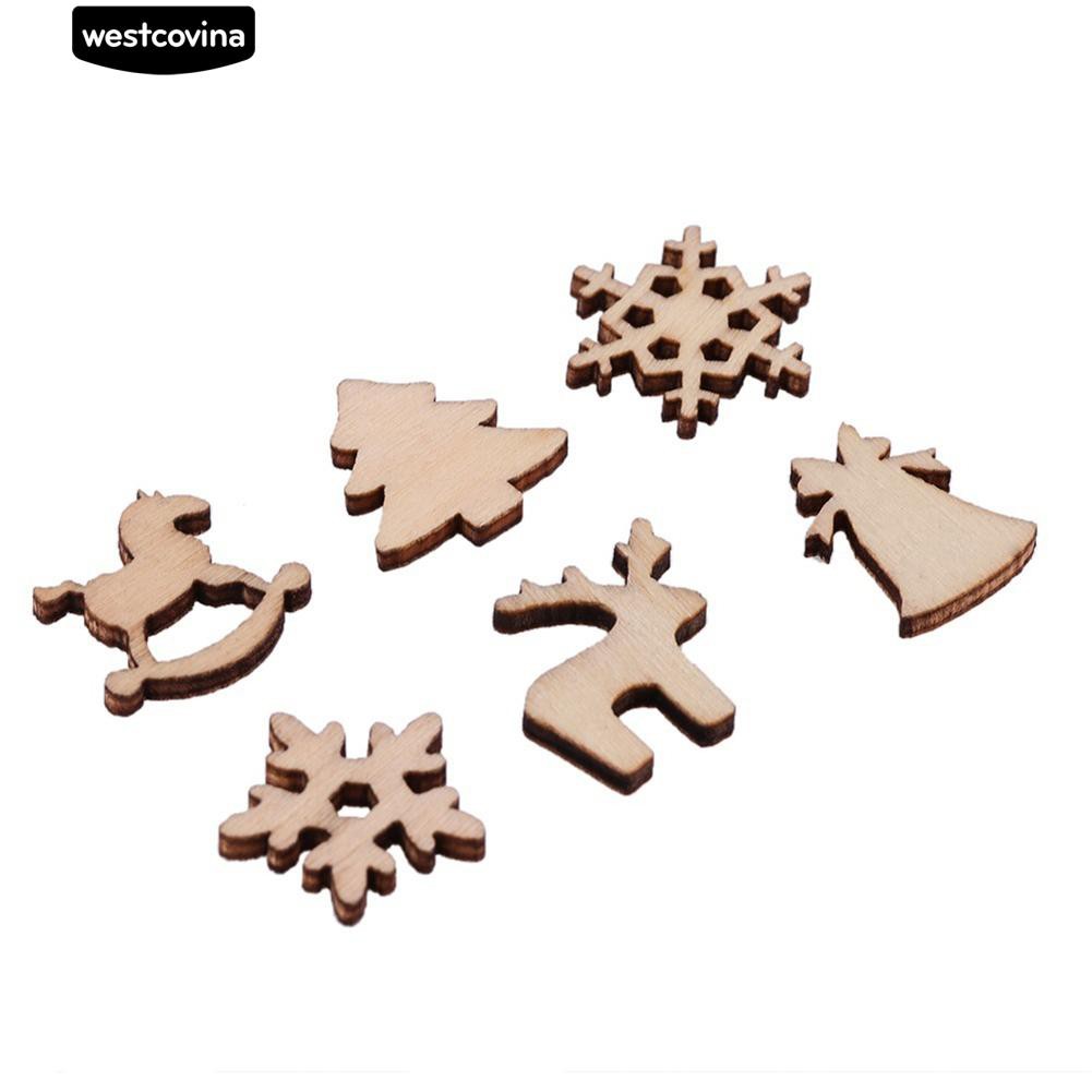 Bộ 50 miếng gỗ hình dáng xinh xắn dùng để trang trí cây thông