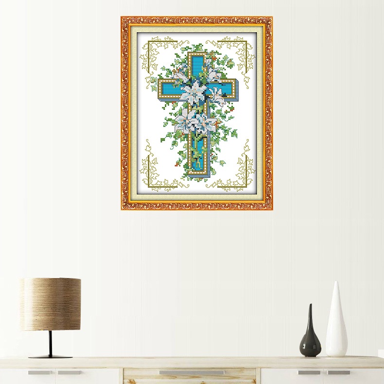 Joy Chủ Nhật Cross Stitch Cross Jesus Christian Thêu Nhà Hàng Ren Thêu 2018 Thêu Đơn Giản