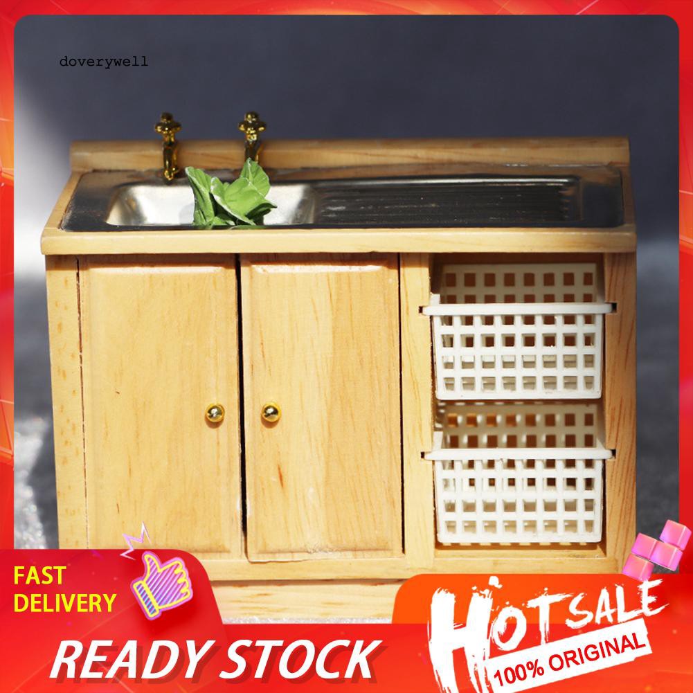 Mô Hình Chậu Rửa Chén Mini Tỉ Lệ 1/12 Cho Nhà Búp Bê