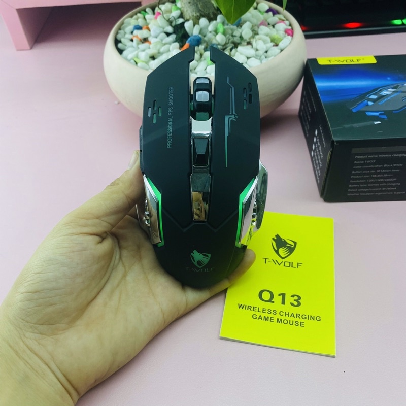 Chuột  máy tính Gaming không dây T-WOLF Q13 siêu nhạy chuyên chơi game