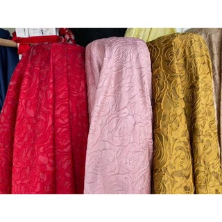 vải gấm taffta vân hoa hồng