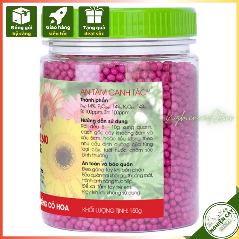 Phân bón tan chậm chuyên dụng cho cây cảnh có hoa Rynan 240