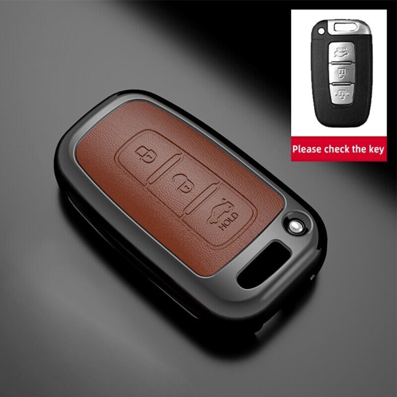 Vỏ bọc chìa khóa điều khiển từ xa bằng da hợp kim cho Kia Rio Soluto Sportage Ceed Picanto Sorento Seltos Cerato Forte Optimaers Stonic