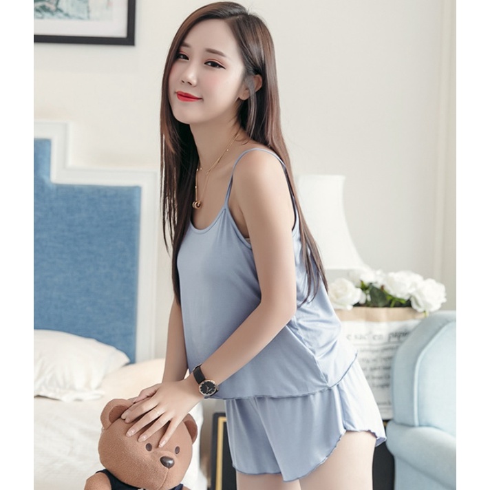 Bộ ngủ nữ cotton 2 dây dễ thương, thoáng mát, trẻ trung, thoải mái (MS 09031) Anna Shop
