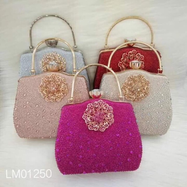 Ví đi tiệc sequin đá cao cấp