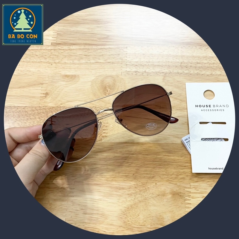 Kính trẻ em House Balan size 7-16 tuổi, dáng phi công màu trà cực đẹp, kính đầy đủ tem tag và bill mua hàng tại web