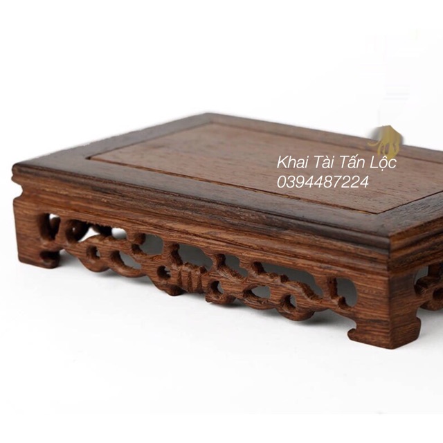 Đế gỗ chữ nhật 17cm x 11 cm để đặt tượng , chậu bonsai