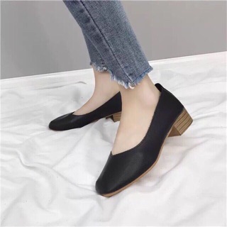 Giày búp bê da mềm gót 3p