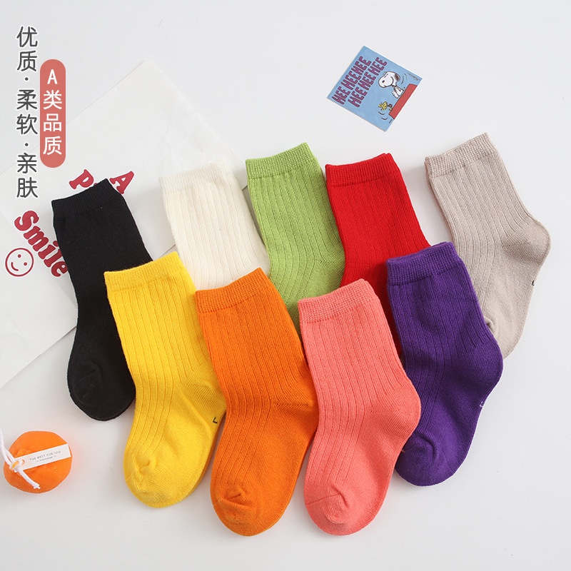 Vớ Cotton Giữ Ấm Màu Kẹo Dễ Thương Dành Cho Bé Trai Bé Gái