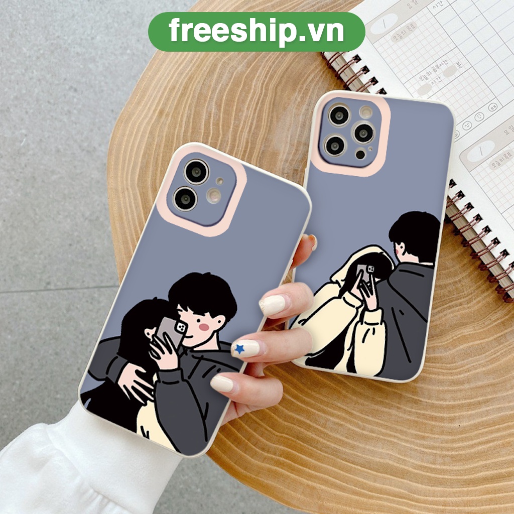 Ốp điện thoại hoạt hình cặp đôi yêu nhau đẹp nam nữ cho iPhone 13 12 11 Pro Max SE 2020 X XR XS 8 7 6S 6 Plus kute