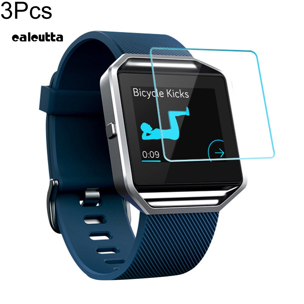 Set 3 kính cường lực bảo vệ màn hình đồng hồ Fitbit Versa/ Ionic/ Blaze