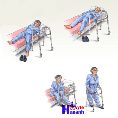 Khung tập đi có bánh xe to cho người già,tai biến