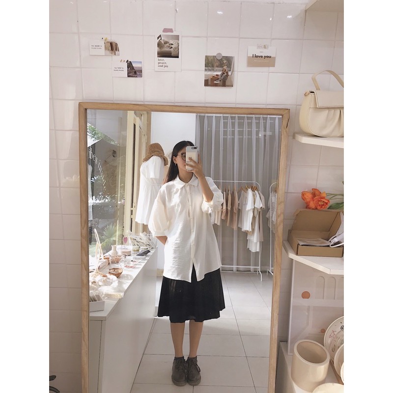 Sơ mi trắng tay bồng