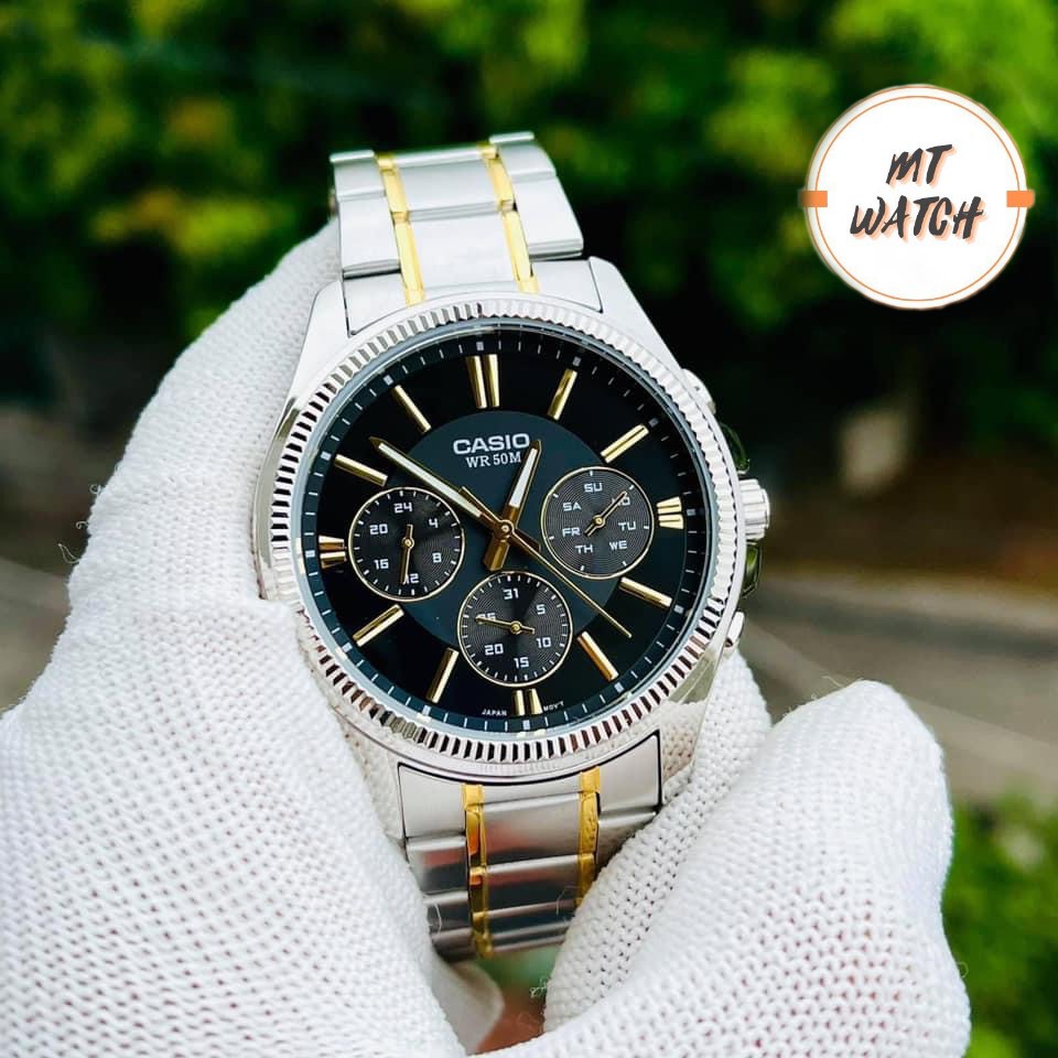 Đồng hồ Casio nam MTP1375 6 kim kiểu dáng thể thao, hiển thị đầy đủ thứ ngày, nam tính cho quý ông lên đồ vest