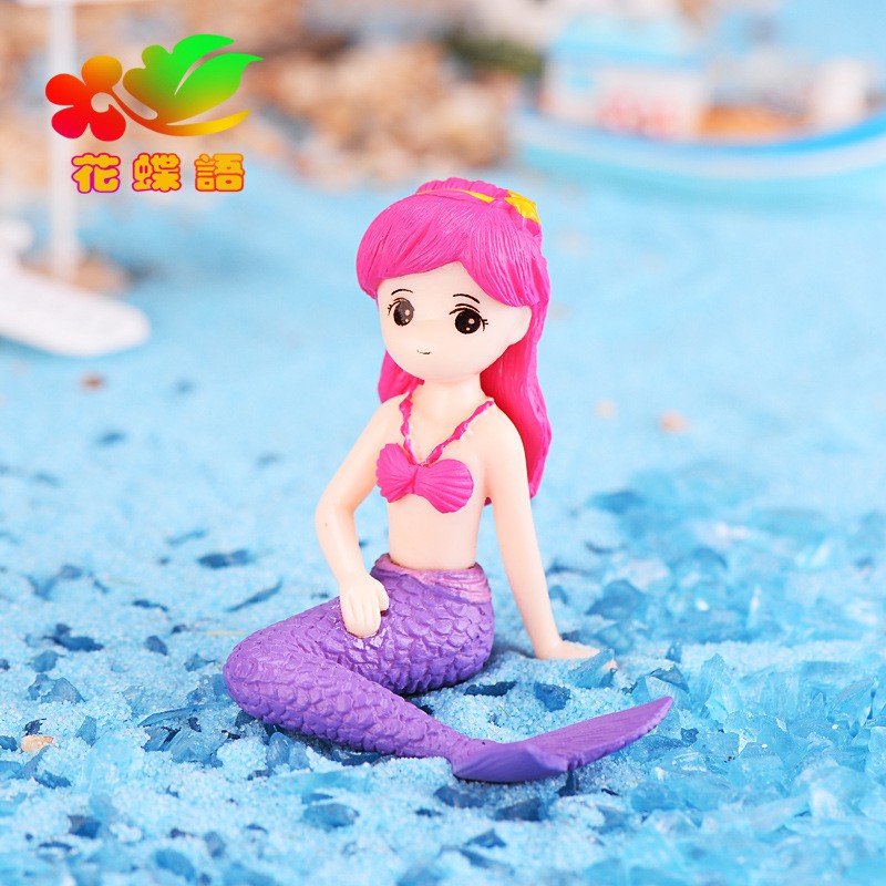 Thuyền + Nàng tiên cá + cá heo trang trí bể cá