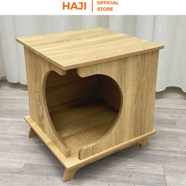 Nhà cho mèo, chuồng thú cưng gỗ HAJI kiểu dáng bắt mắt, tháo lắp đơn giản, dễ vệ sinh, phù hợp với mọi không gian nhà ở