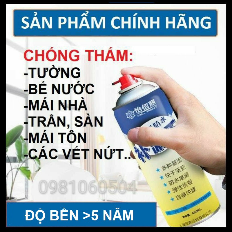 Bình xịt chống thấm dột, chống nước, chai xịt chống dột mái nhà, tường, ống nước... đa năng