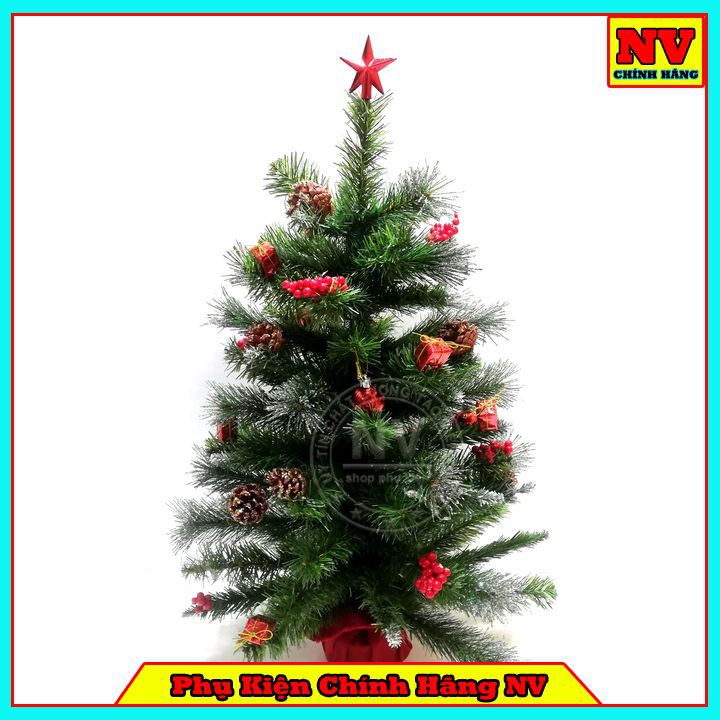 Cây Thông Noel Mini Để Bàn Phủ Tuyết Tặng Kèm Trái Thông Quả Châu Và Ngôi Sao Trang Trí