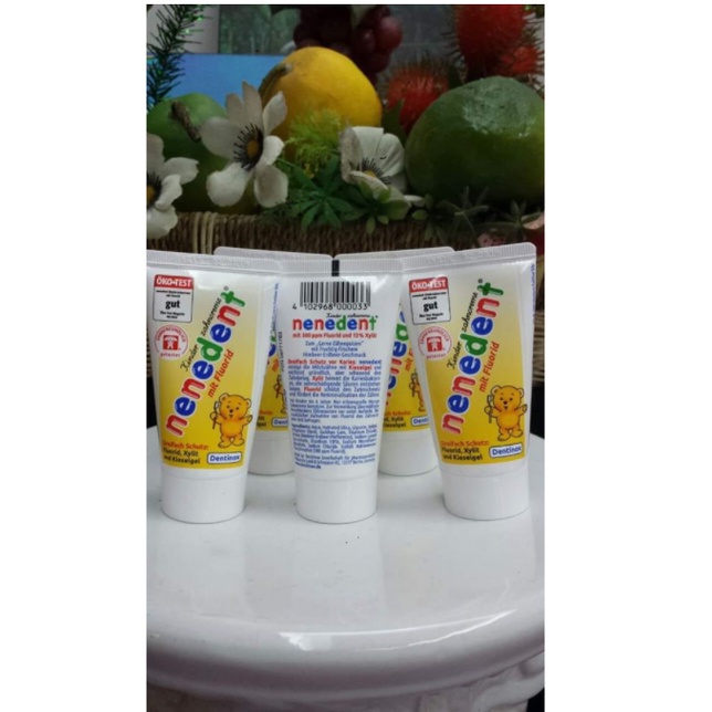 Kem đánh răng cho bé 0-6 tuổi nuốt được Nenedent Đức, kem đánh răng trẻ em - Shop Viloet