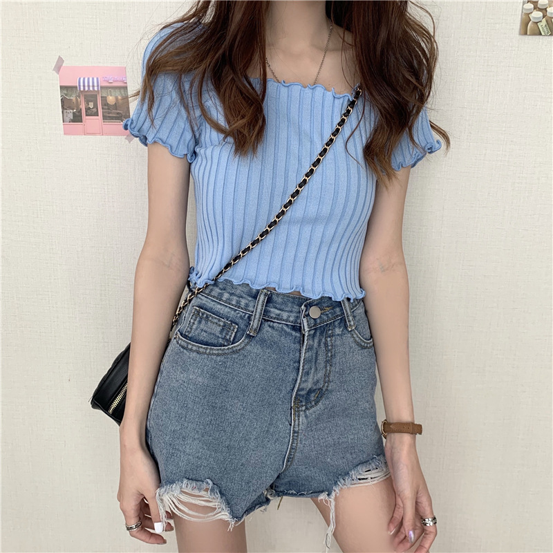 Áo Thun Dệt Kim Tay Ngắn Thời Trang Cho Nữ | BigBuy360 - bigbuy360.vn