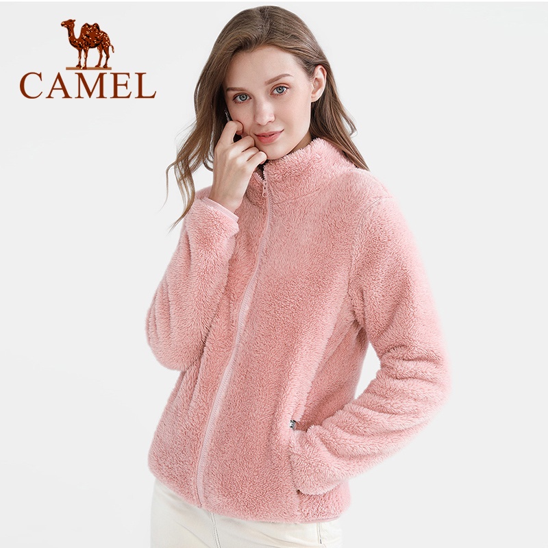 Áo khoác CAMEL bằng lông cừu và nhung giữ ấm khi đi ra ngoài tay dài mùa thu cho nữ - Hàng mới về