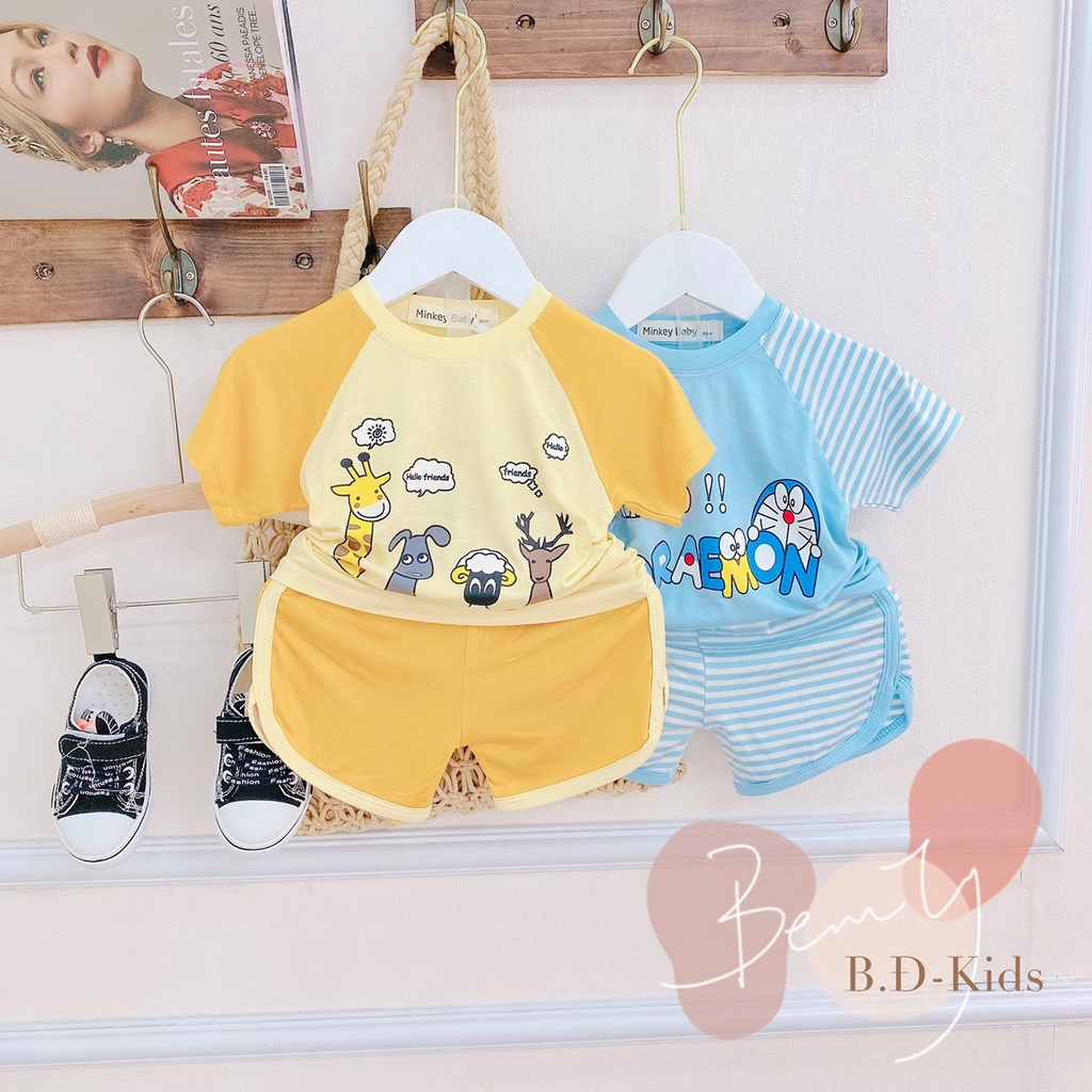 SALE BỘ CỘC TAY THUN LẠNH MINKY MOM CAO CẤP BÉ TRAI BÉ GÁI SIZE 8-24KG(CPS)