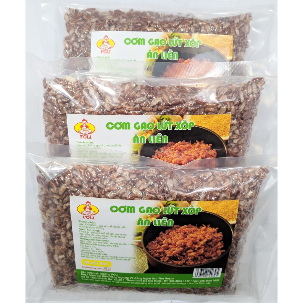 COMBO 3 BỊCH CƠM GẠO LỨT XỐP MUỐI MÈ ĂN LIỀN