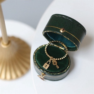 Nhẫn đeo tay phong cách cá tính họa tiết chiếc ổ khóa xen bạc 925 mạ vàng 18k