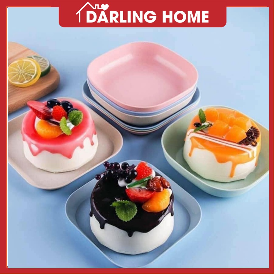 Bộ Chén Dĩa Lúa Mạch Cao Cấp, Dĩa Lúa Mạch set 8 Mon Dễ Thương Darling Home