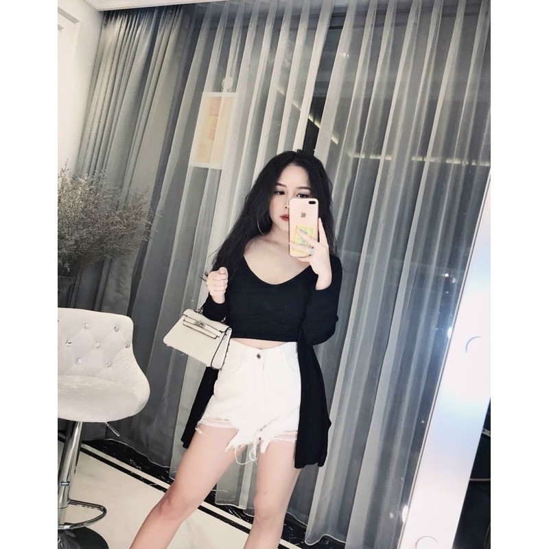 Áo khoác gió len gân hai túi hình thật | BigBuy360 - bigbuy360.vn